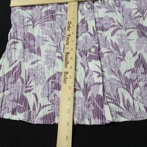 Fred David Petites Womens Button Up Blouse Multicolor Size PM Polyester Blend - Picture 5 of 12